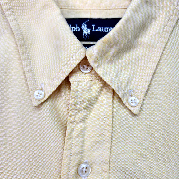 Ralph Lauren Yarmouth Shirt Men 16-34 Yellow Oxford Button Down Pony Logo Cotton - Picture 4 of 10